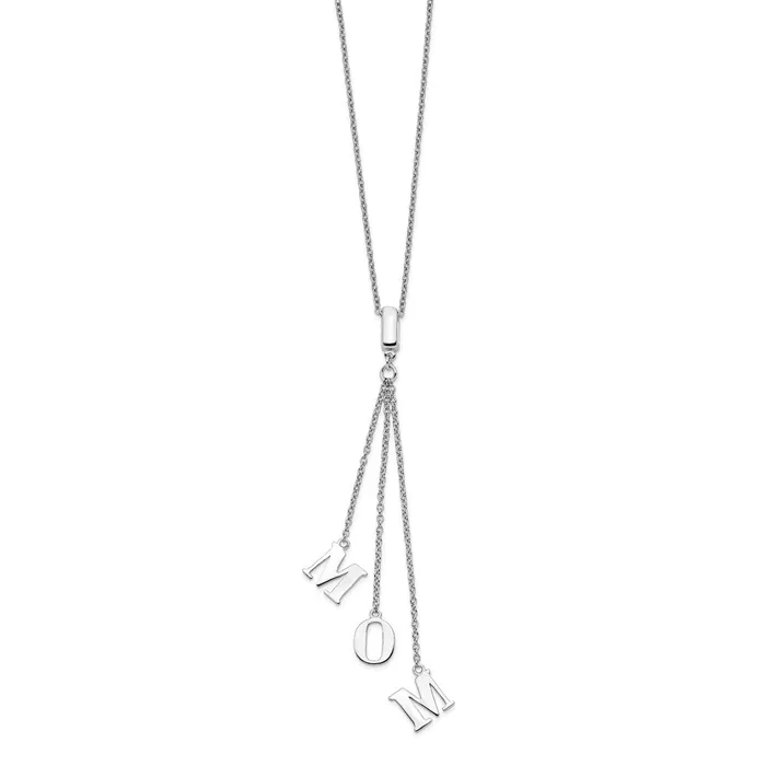 Necklaces WB Choice Jewelry Sterling Silver Rhodiumplated CZ w2in ext MOM YNecklaceWBCQG438816 Necklaces WB Choice Jewelry Sterling Silver Rhodiumplated CZ w2in ext MOM YNecklaceWBCQG438816