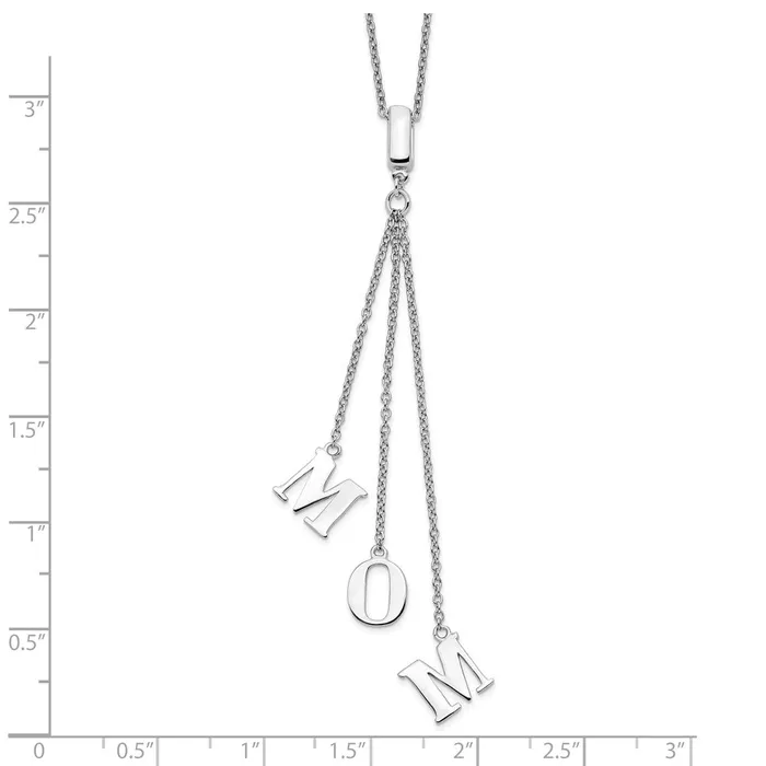Necklaces WB Choice Jewelry Sterling Silver Rhodiumplated CZ w2in ext MOM YNecklaceWBCQG438816 Necklaces WB Choice Jewelry Sterling Silver Rhodiumplated CZ w2in ext MOM YNecklaceWBCQG438816