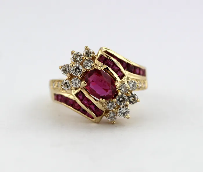 Rings ESTATE 14K 150 CTTW RUBY AND DIAMOND RING 62 CTTW FULLERS PURCHASE FROM PUBLIC
