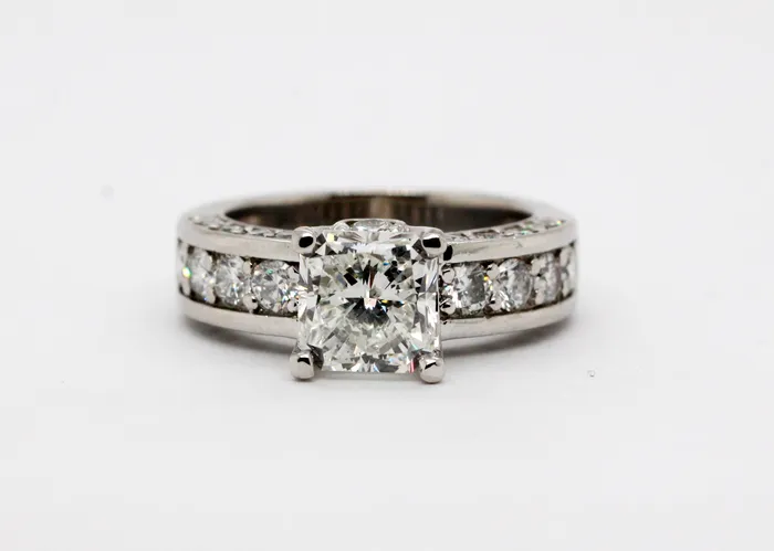 Rings Platinum 369 CTTW Diamond engagement ring 209 CT Radiant center G FULLERS PURCHASE FROM PUBLIC