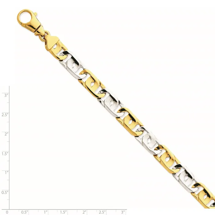Rings WB Choice Jewelry 14k Twotone 10mm Polished Fancy Link ChainWBCLK5339 Rings WB Choice Jewelry 14k Twotone 10mm Polished Fancy Link ChainWBCLK5339