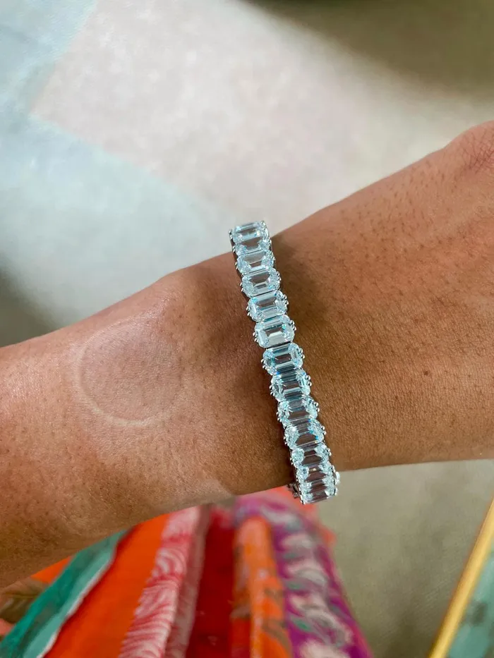 Silver Comet Diamond Tennis Cuff PRERTO ECOMMERCE PRIVATE LIMITED Bracelets Silver Comet Diamond Tennis Cuff PRERTO ECOMMERCE PRIVATE LIMITED Bracelets