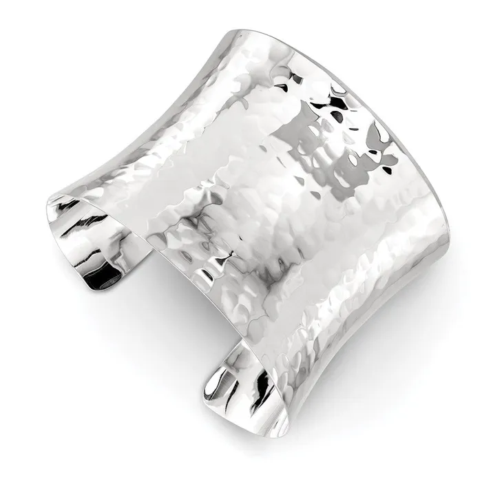 Sterling Silver 495mm Hammered Cuff BangleWBCQB495 WB Choice Jewelry Rings