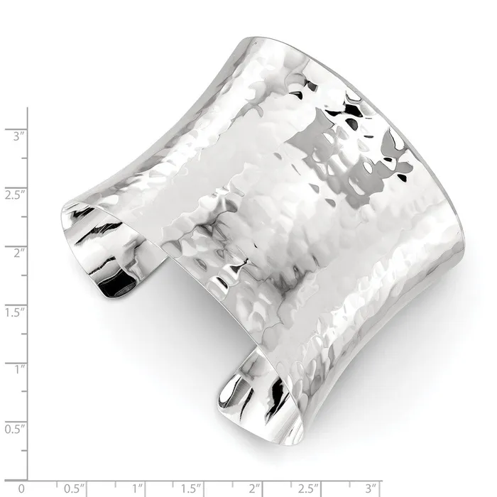 Sterling Silver 495mm Hammered Cuff BangleWBCQB495 WB Choice Jewelry Rings Sterling Silver 495mm Hammered Cuff BangleWBCQB495 WB Choice Jewelry Rings