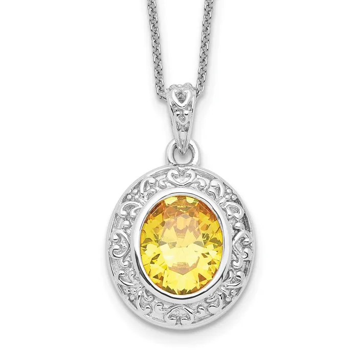 Sterling Silver CZ Old Friends Are Golden 18in NecklaceWBCQSX450 WB Choice Jewelry Necklaces Sterling Silver CZ Old Friends Are Golden 18in NecklaceWBCQSX450 WB Choice Jewelry Necklaces