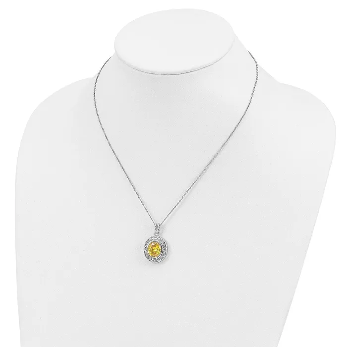 Sterling Silver CZ Old Friends Are Golden 18in NecklaceWBCQSX450 WB Choice Jewelry Necklaces Sterling Silver CZ Old Friends Are Golden 18in NecklaceWBCQSX450 WB Choice Jewelry Necklaces