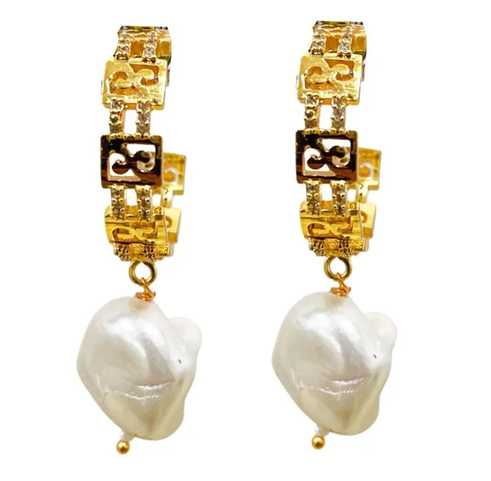 Treasure Pearl Hoop Earrings PRERTO ECOMMERCE PRIVATE LIMITED Earrings