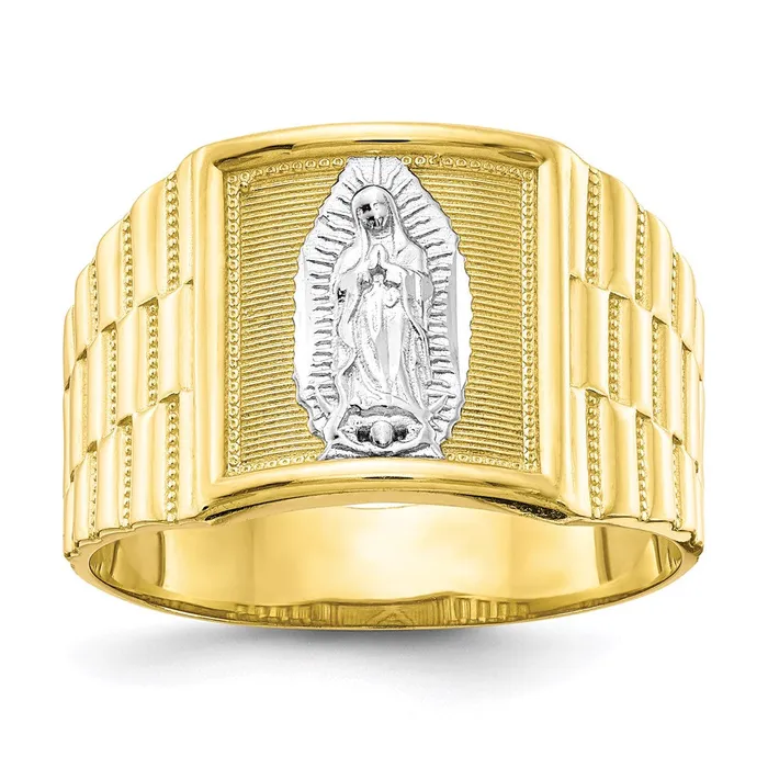 WB Choice Jewelry 10k Rhodium Mens Our Lady of Guadalupe RingWBC10C1294 Rings