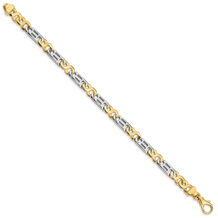 WB Choice Jewelry 14K TwoTone 69mm HandPolished Fancy Link BraceletWBCLK3278 Bracelets WB Choice Jewelry 14K TwoTone 69mm HandPolished Fancy Link BraceletWBCLK3278 Bracelets