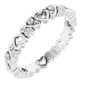 WB Choice Jewelry 14K White 18 CTW Heart Diamond Eternity Band Size 55124085612PSTWBC Rings