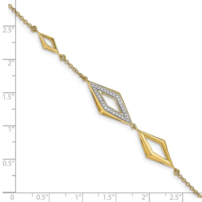 WB Choice Jewelry Bracelets 14k Polished Fancy Diamond 7in BraceletWBCBM6823019YA WB Choice Jewelry Bracelets 14k Polished Fancy Diamond 7in BraceletWBCBM6823019YA