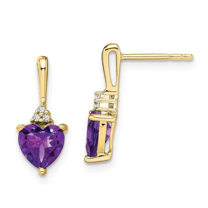 WB Choice Jewelry Earrings 10k Amethyst and Diamond Heart EarringsWBCEM7029AM0031YA WB Choice Jewelry Earrings 10k Amethyst and Diamond Heart EarringsWBCEM7029AM0031YA