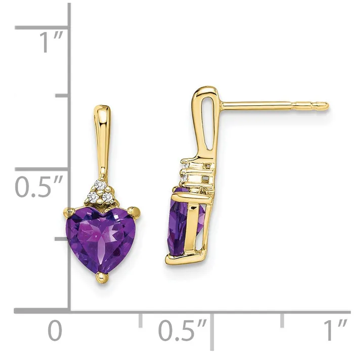 WB Choice Jewelry Earrings 10k Amethyst and Diamond Heart EarringsWBCEM7029AM0031YA WB Choice Jewelry Earrings 10k Amethyst and Diamond Heart EarringsWBCEM7029AM0031YA