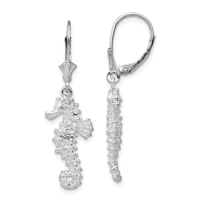 WB Choice Jewelry Earrings Sterling Silver Polished 3D Seahorse Leverback EarringsWBCQE15591 WB Choice Jewelry Earrings Sterling Silver Polished 3D Seahorse Leverback EarringsWBCQE15591