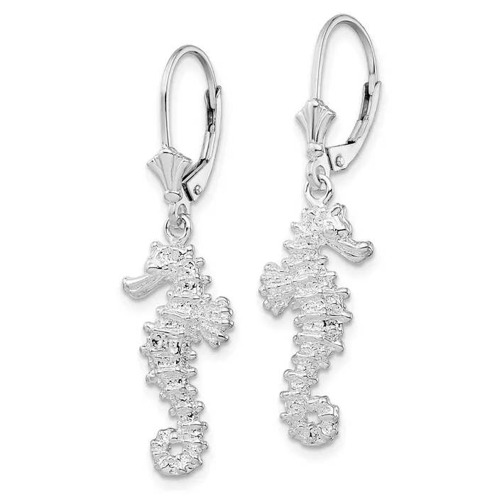 WB Choice Jewelry Earrings Sterling Silver Polished 3D Seahorse Leverback EarringsWBCQE15591 WB Choice Jewelry Earrings Sterling Silver Polished 3D Seahorse Leverback EarringsWBCQE15591