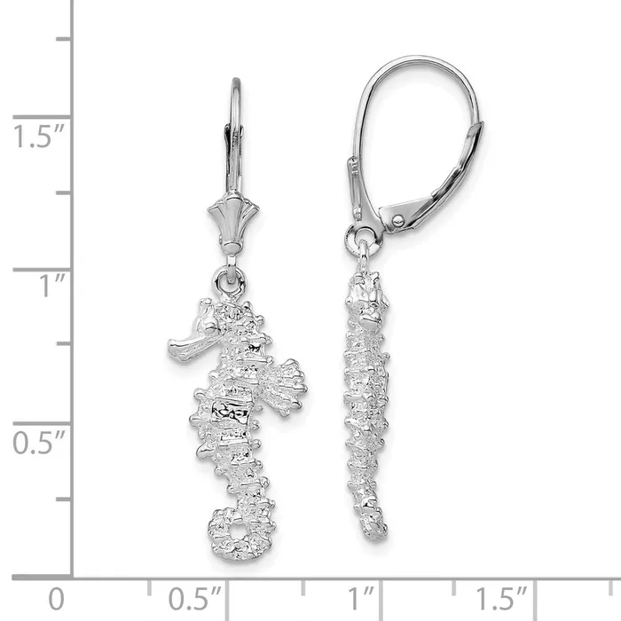 WB Choice Jewelry Earrings Sterling Silver Polished 3D Seahorse Leverback EarringsWBCQE15591 WB Choice Jewelry Earrings Sterling Silver Polished 3D Seahorse Leverback EarringsWBCQE15591