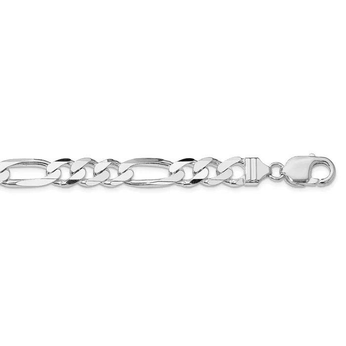 WB Choice Jewelry Rings Sterling Silver Rhodiumplated 9mm Figaro ChainWBCQFG250R26