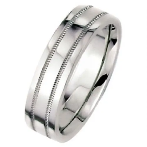 Wedding Bands Choice Jewelry Flat Park Avenue Wedding Band Ring Medium Weight 14k White Gold 8mmWBC8MM14KMF Rings