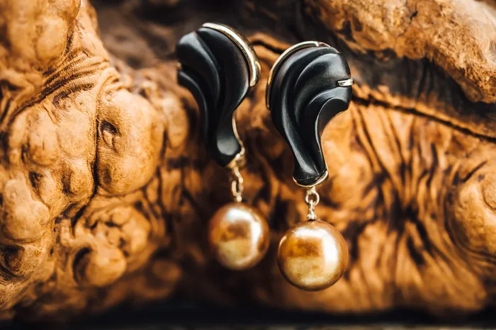 14k White Gold Onyx and Pearl Drop Earrrings Art FX fine jewelry Earrings