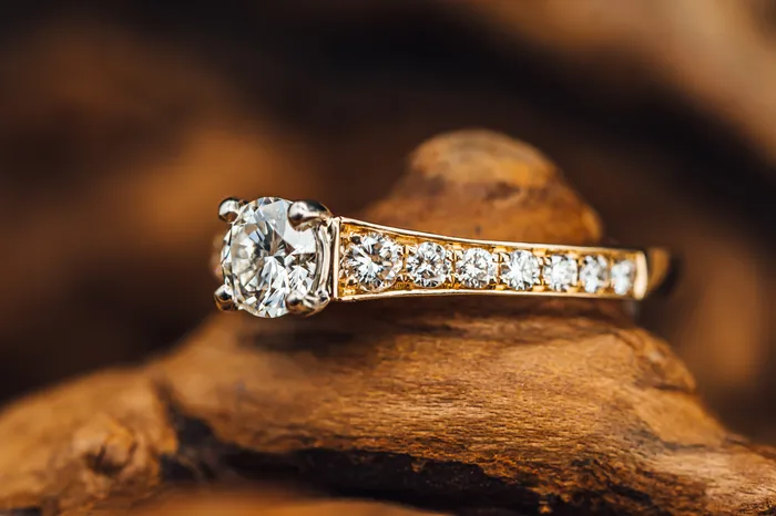 14k Yellow Gold Diamond Engagement Ring Art Fx Rings