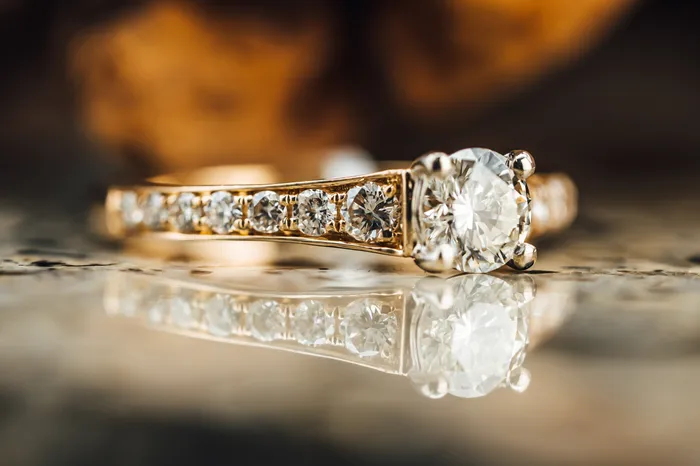 14k Yellow Gold Diamond Engagement Ring Art Fx Rings