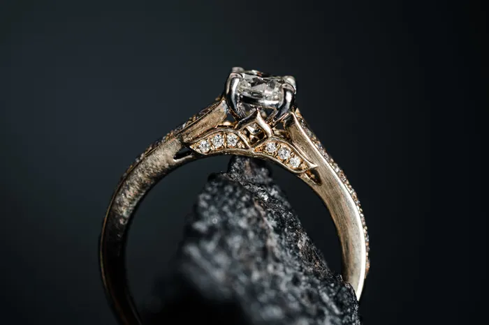 14k Yellow Gold Diamond Engagement Ring Art Fx Rings