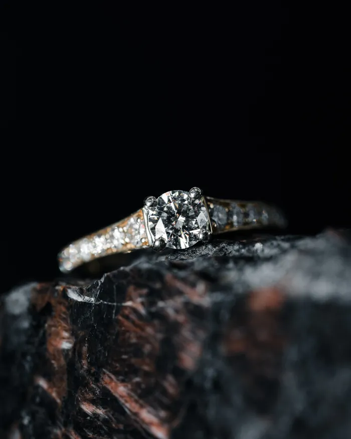 14k Yellow Gold Diamond Engagement Ring Art Fx Rings