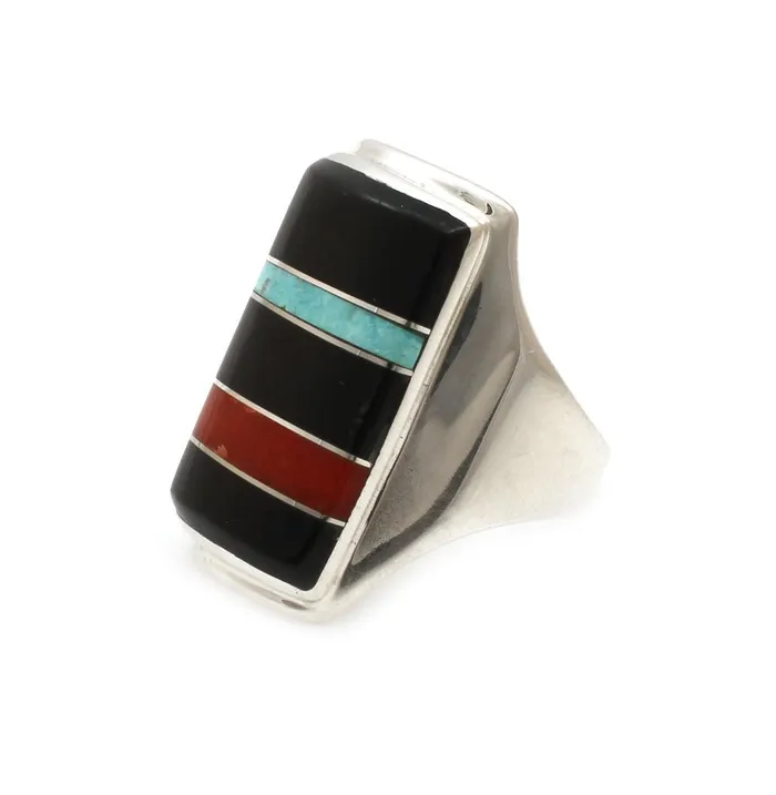 Ben Nighthorse Rings Rectangular Top Inlay Ring