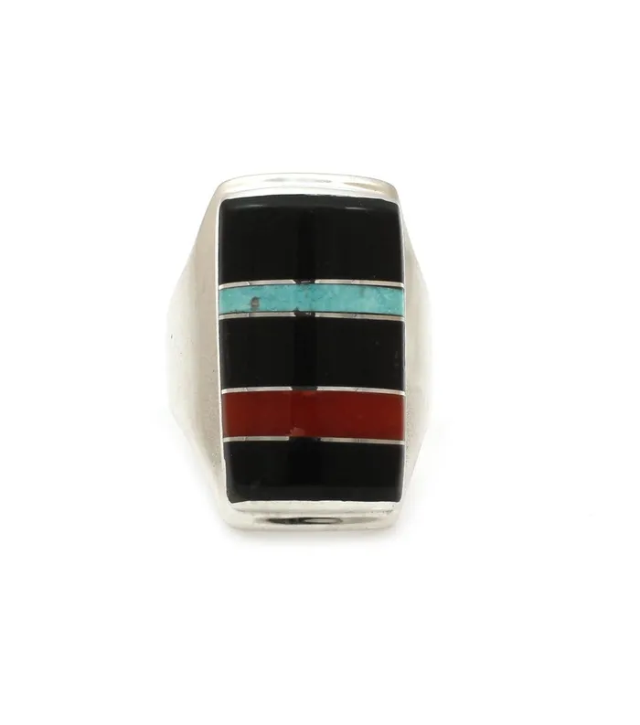 Ben Nighthorse Rings Rectangular Top Inlay Ring