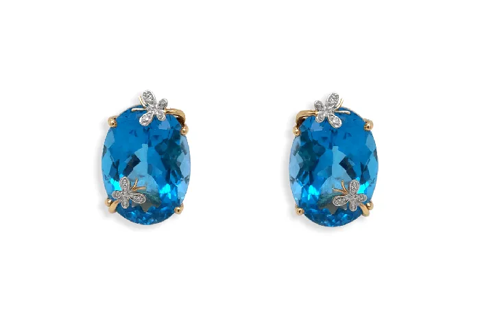 Earrings Albert Hern Earrings 14kt Gold London Blue Topaz Enhance Butterfly Diamonds Earrings Albert Hern Earrings 14kt Gold London Blue Topaz Enhance Butterfly Diamonds