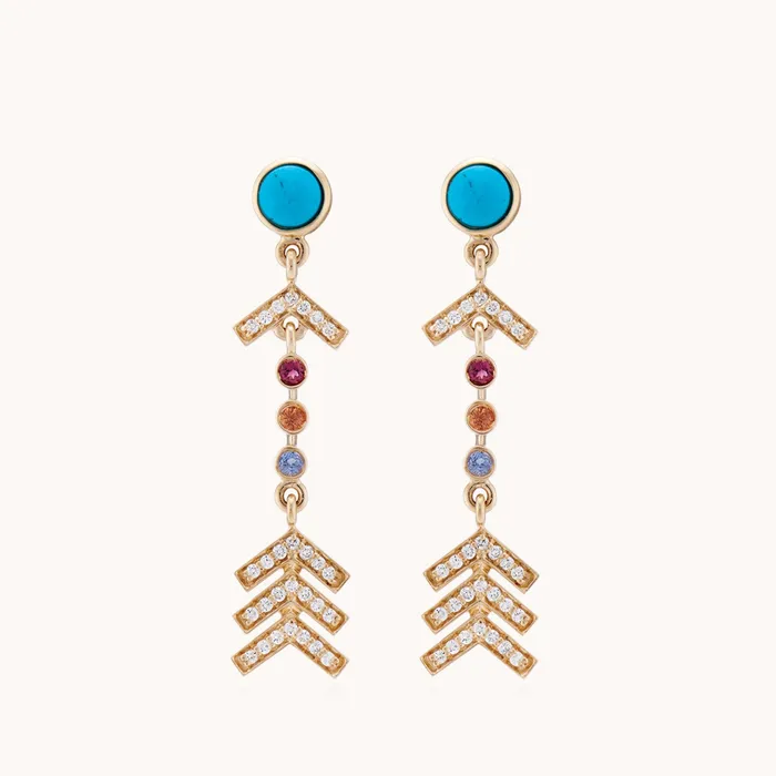 Earrings Marlo Laz Short Arrow Earrings Pave Turquoise Earrings Marlo Laz Short Arrow Earrings Pave Turquoise