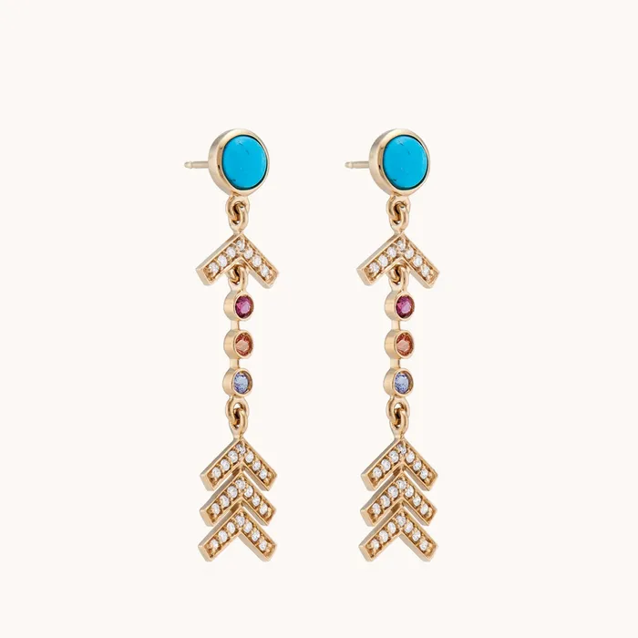 Earrings Marlo Laz Short Arrow Earrings Pave Turquoise Earrings Marlo Laz Short Arrow Earrings Pave Turquoise
