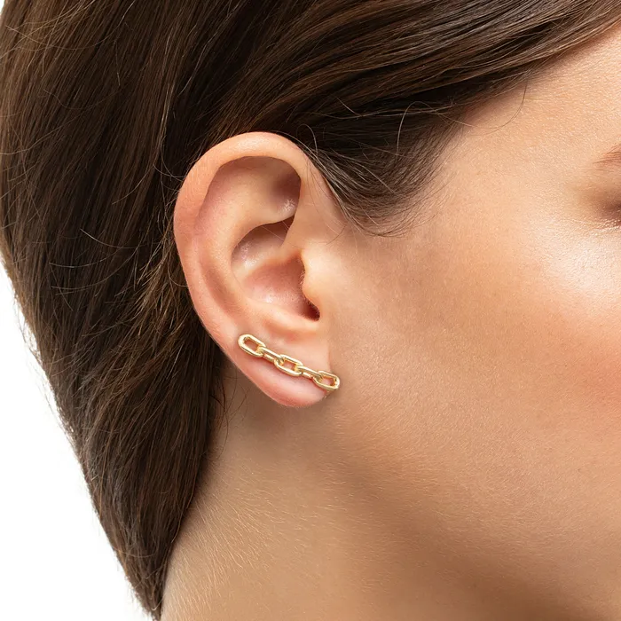 Jack Vartanian CHAIN COMET EARRING IN 18K YELLOW GOLD PLATED SILVER Earrings