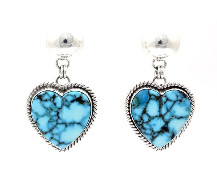 Kingman Heart Drop Earrings Artie Yellowhorse Earrings