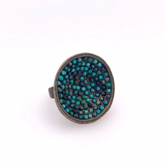 Large Beaded Spoon Ring Rebel Designs Inc Rings