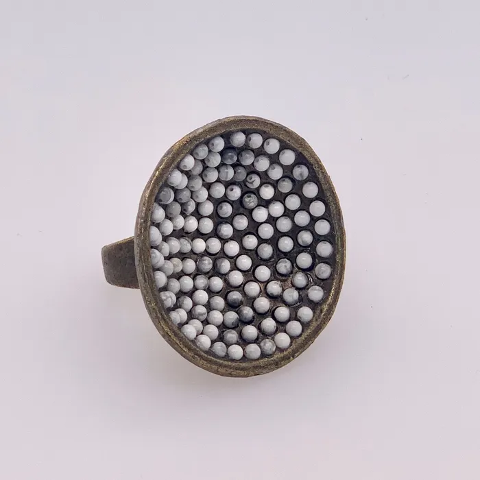 Large Beaded Spoon Ring Rebel Designs Inc Rings