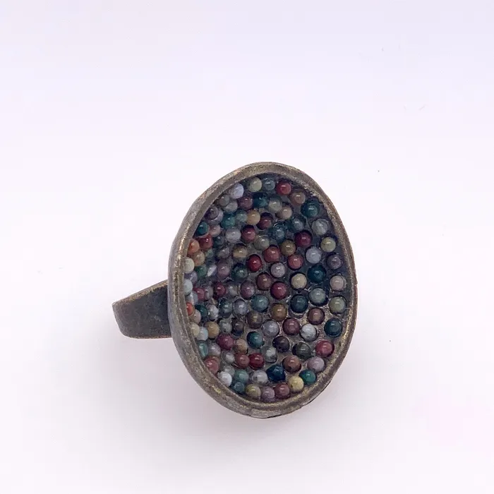 Large Beaded Spoon Ring Rebel Designs Inc Rings