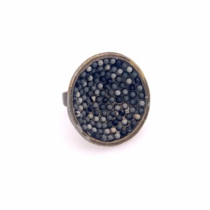 Large Beaded Spoon Ring Rebel Designs Inc Rings