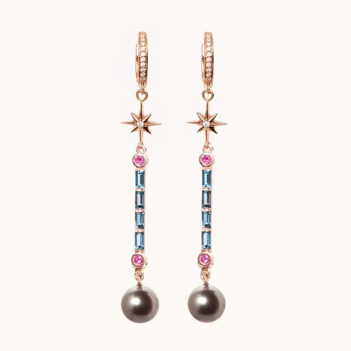 Marlo Laz Earrings Pearl Wand Earrings