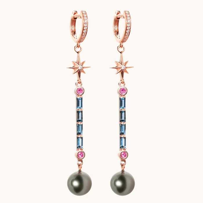 Marlo Laz Earrings Pearl Wand Earrings