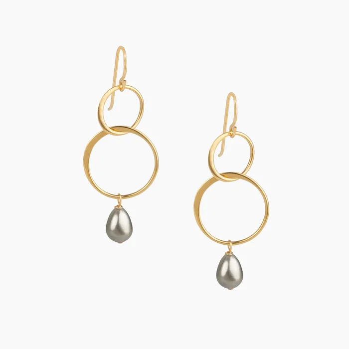 misha hawaii Earrings Elua Tahitian Keshi Pearl Hoop Earring
