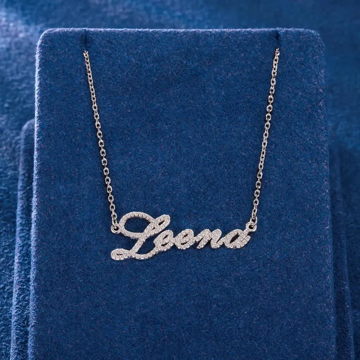 Necklaces Custom Moissanite Flower Font Name Necklace icezeusshop