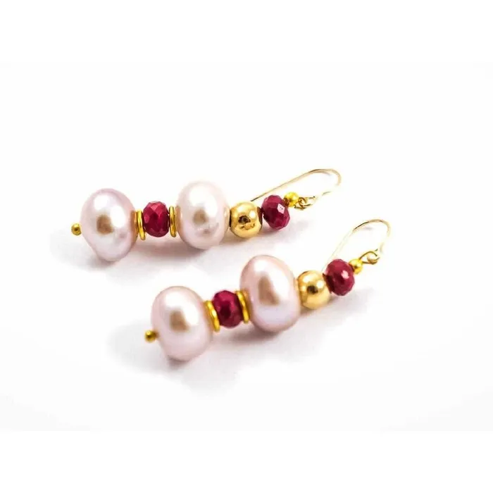 REGENZ Gemstone EarringsJade Turquoise Coral Citrine Pearls Lapis HANDMADE with Love The Pink Pigs Earrings