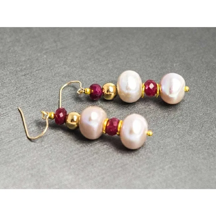 REGENZ Gemstone EarringsJade Turquoise Coral Citrine Pearls Lapis HANDMADE with Love The Pink Pigs Earrings