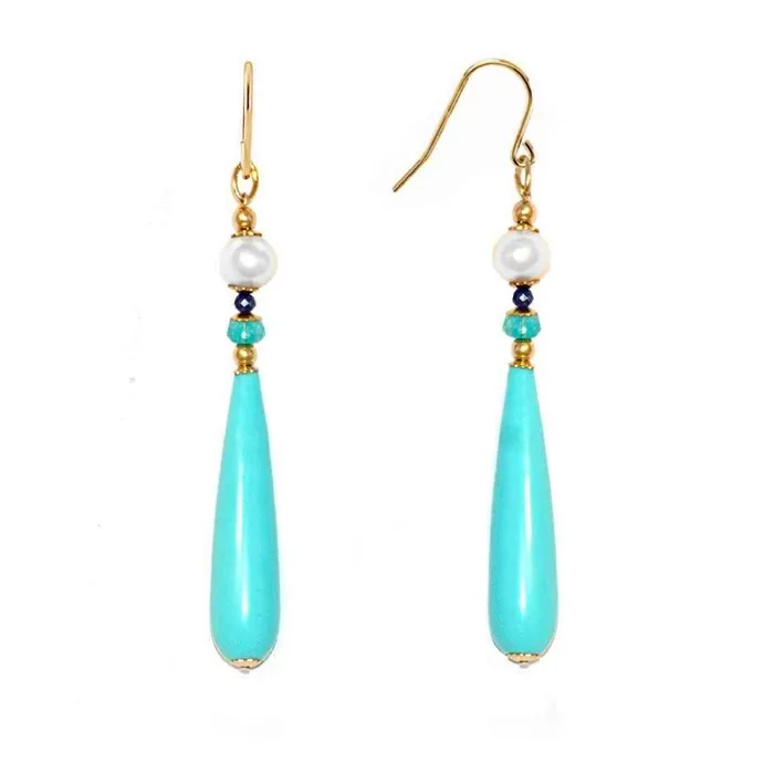 REGENZ Gemstone EarringsJade Turquoise Coral Citrine Pearls Lapis HANDMADE with Love The Pink Pigs Earrings