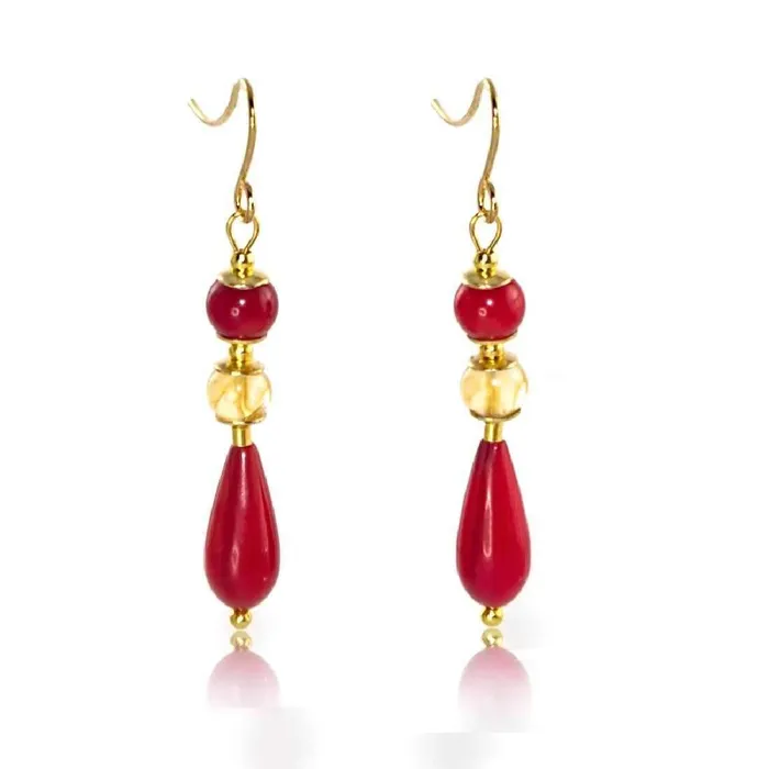 REGENZ Gemstone EarringsJade Turquoise Coral Citrine Pearls Lapis HANDMADE with Love The Pink Pigs Earrings