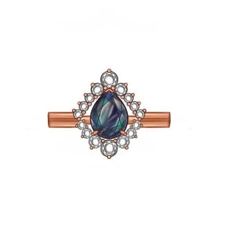 Rings Custom Order 139 ct Montana Sapphire and Diamond Engagement Ring 14K Gold Albrecht Jewellery
