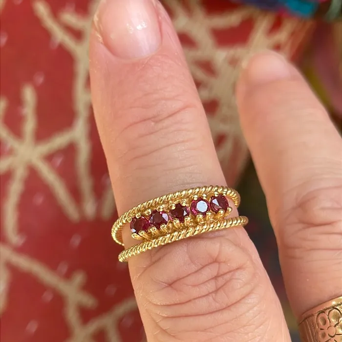 Ruby Ring 14k Gold Vintage Vintage Paris Jewelry Rings
