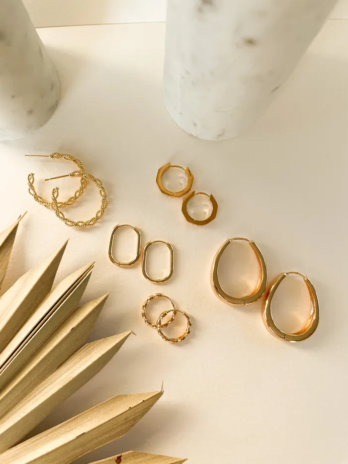 The Minne Design Co Earrings Pearl Dotted Hoop