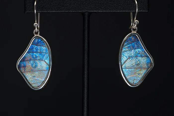 Vicky Bates Earrings Sterling Silver Butterfly Wing Earrings